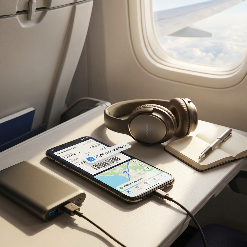 Travel day technology: how to set up your phone so it helps (boarding passes, alerts, offline backups)