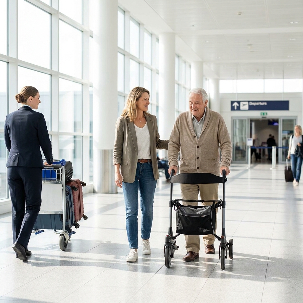 How to fly with an older parent (or as a caregiver): airport assistance, pacing, and a calm day-of plan