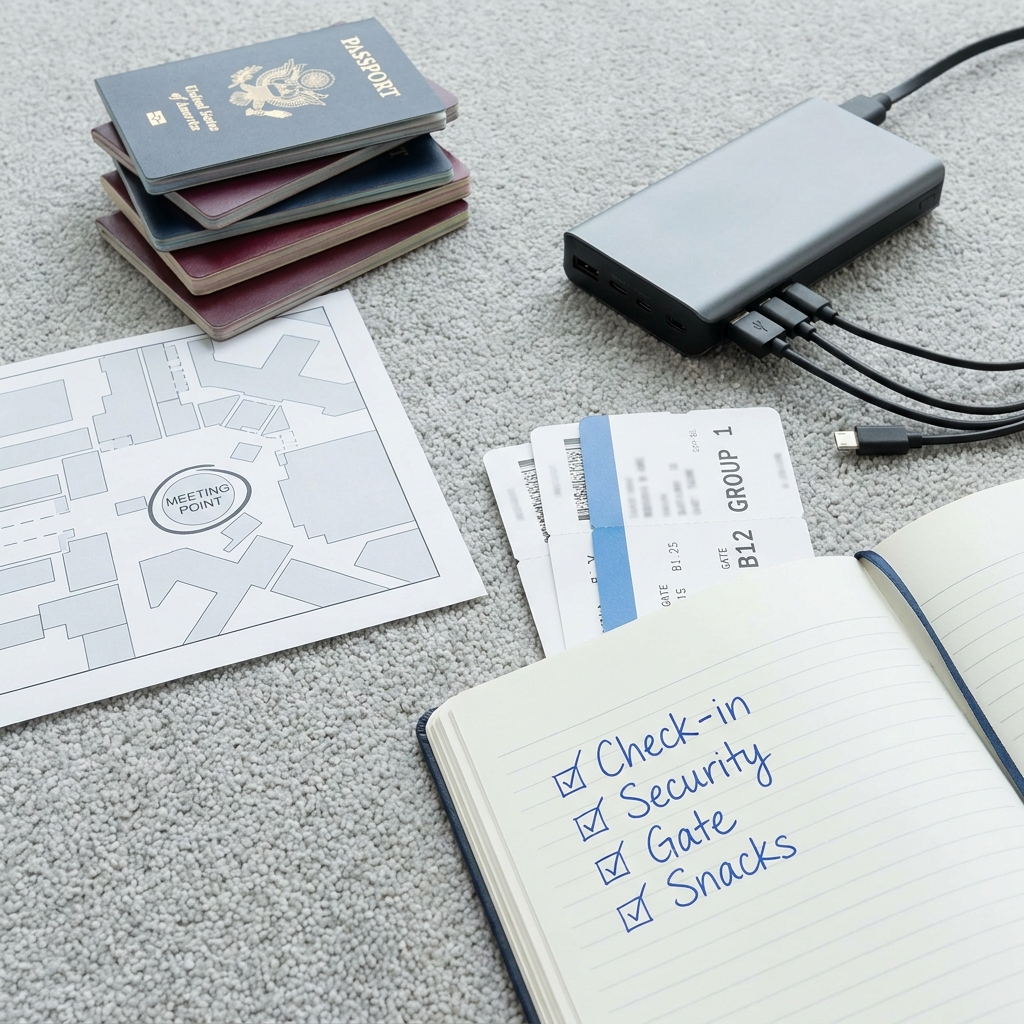 Flying with teens and tweens: a practical airport-day plan that reduces arguments and lost items
