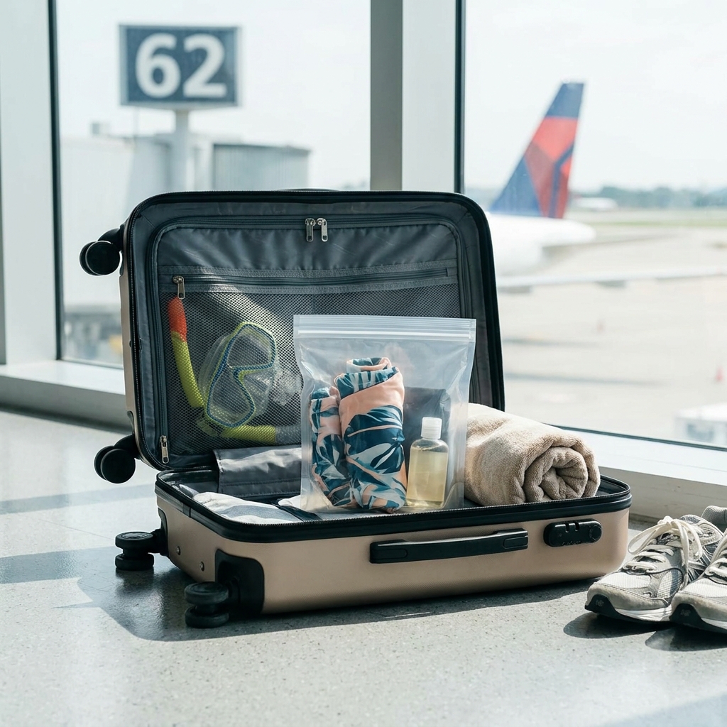Flying with beach and pool gear: TSA-friendly packing for swimwear, sunscreen, and wet items