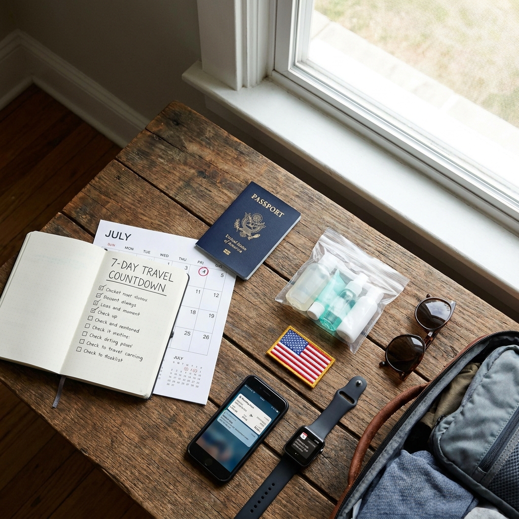 The last-week-before-July-4th flight checklist: a calm, day-by-day prep plan