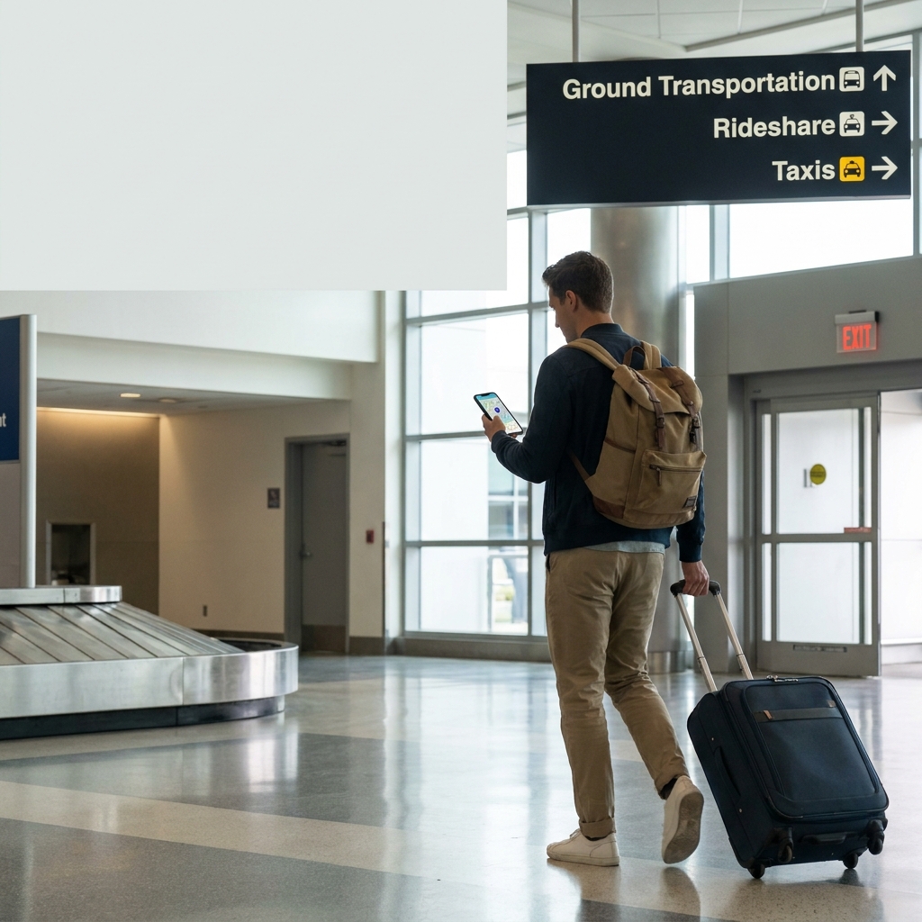 Getting home from the airport on a busy Sunday: a calm ground-transportation plan (rideshare, pickup, transit)