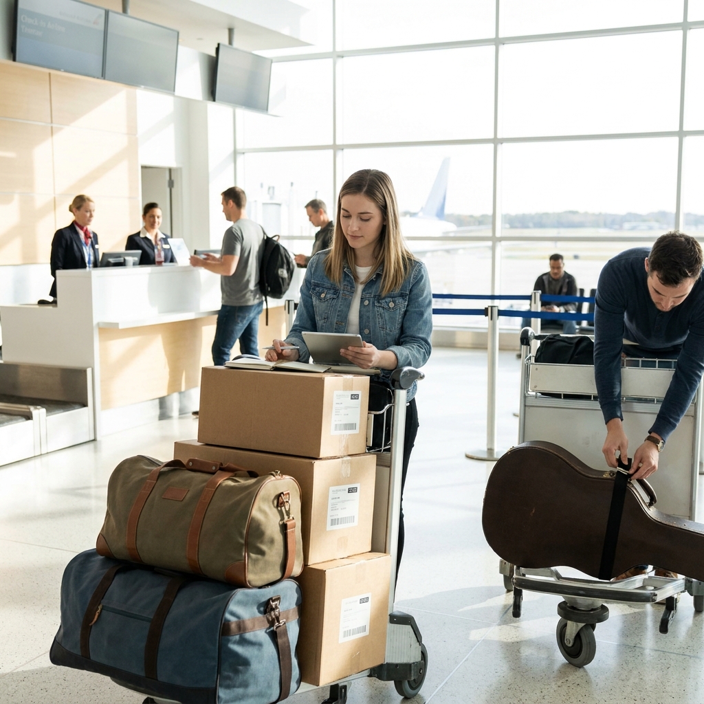 Flying for a move or college drop-off: how to plan extra bags and bulky items without airport-day chaos